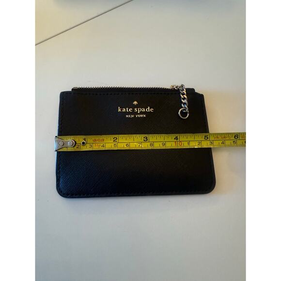Kate Spade New York Black Saffiano Leather Zip Card Case Wallet - Picture 5 of 5